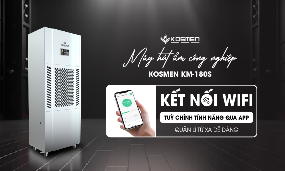 Tính năng kết nối wifi máy hút ẩm Kosmen KM-180S
