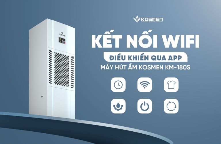 Kết nối Wifi của máy hút ẩm công nghiệp Kosmen KM-180S
